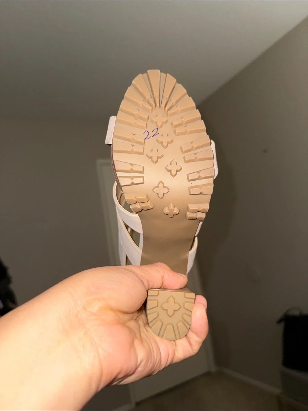 Report Signature Blush Beige Strappy Block Heel Sandals